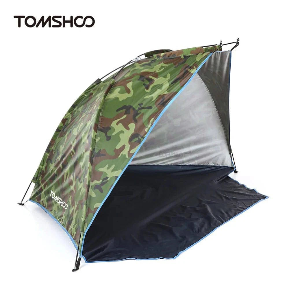 2 Persons Camping Tent Single Layer Outdoor Tent Anti UV Beach Tents Sun Shelters Awning Shade for Fishing Picnic Park-WAYBIKER