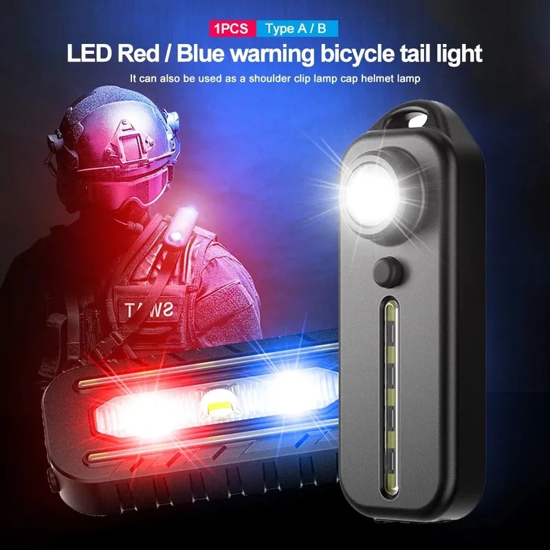 Mini LED Flashlight USB Rechargeable Bike Light Portable Pocket Flashlight Keychain Lamp Bicycle Taillight Flash Warning Light-WAYBIKER