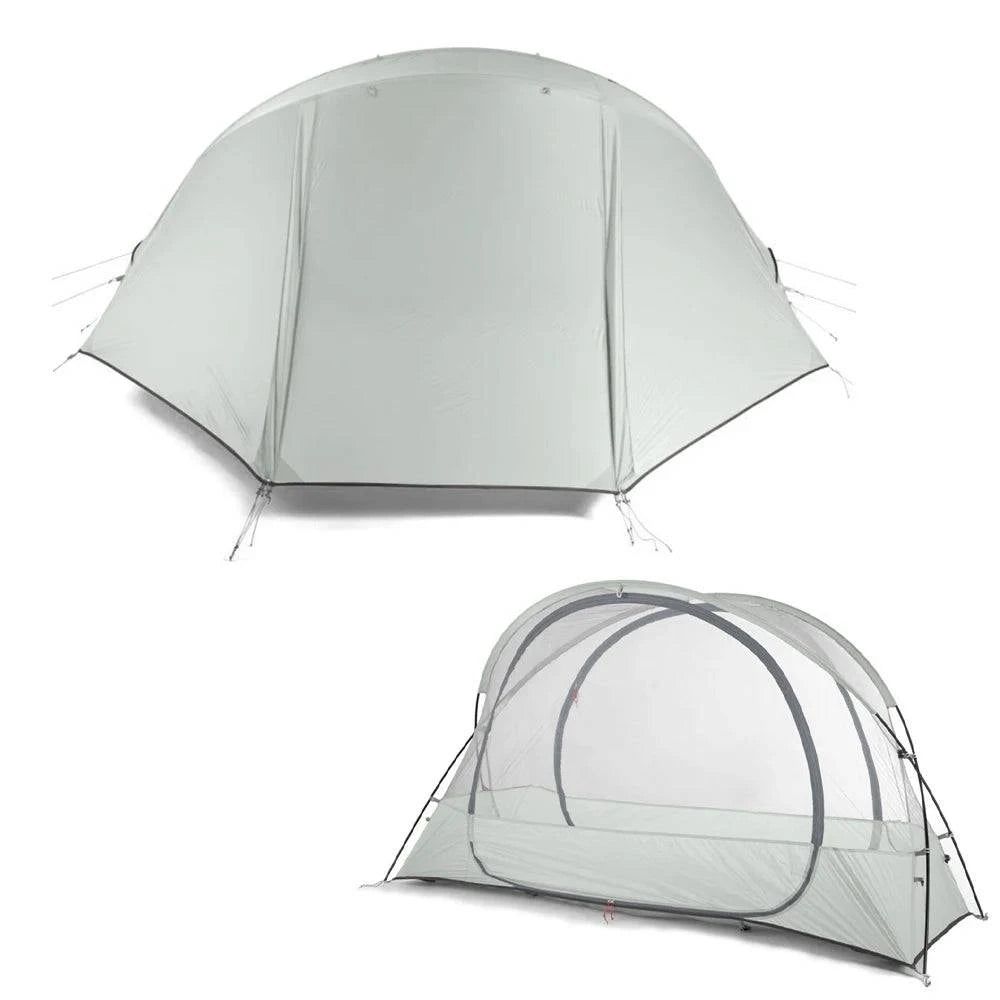 1 Person Tent Lightweight Backpacking Tent Double-layer Can Use with Elevated Sleeping Platform Camp Bed for 4 Season-WAYBIKER