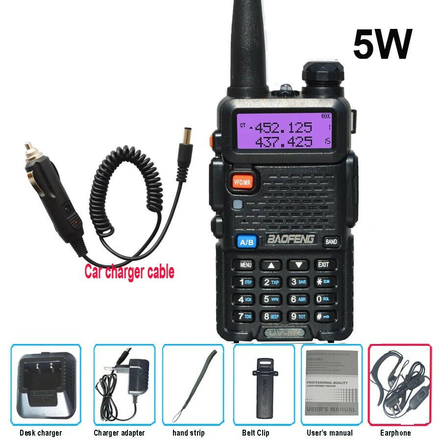 Original Baofeng UV-5R FM Walkie Talkie 5W Portable Ham Amateur CB Radio Dual Band VHF/UHF Transceiver Two Way Radios Hunting-WAYBIKER