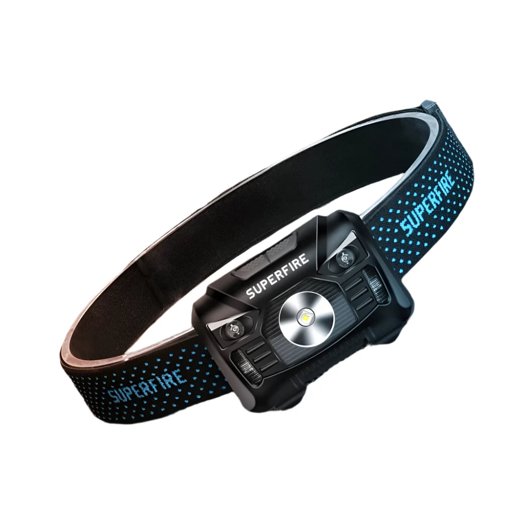SuperFire HL06-A Mini LED Headlamp AAA Battery 500 Lumen 5 Modes Headlight Head Lamp with Motion Sensor Camping Fishing Lantern-WAYBIKER