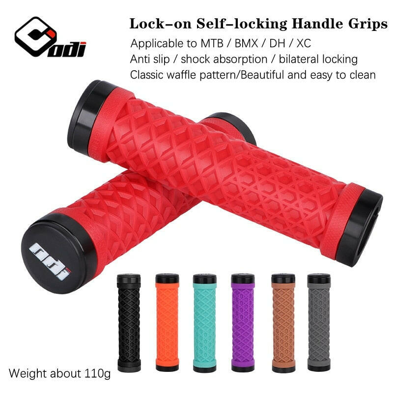 ODI Van Bicycle Handlebar Grips Lock-On Anti-slip Shock Absorption MTB Double Lock Ring for Retro Brompton BMX Folding Bike Grip-WAYBIKER