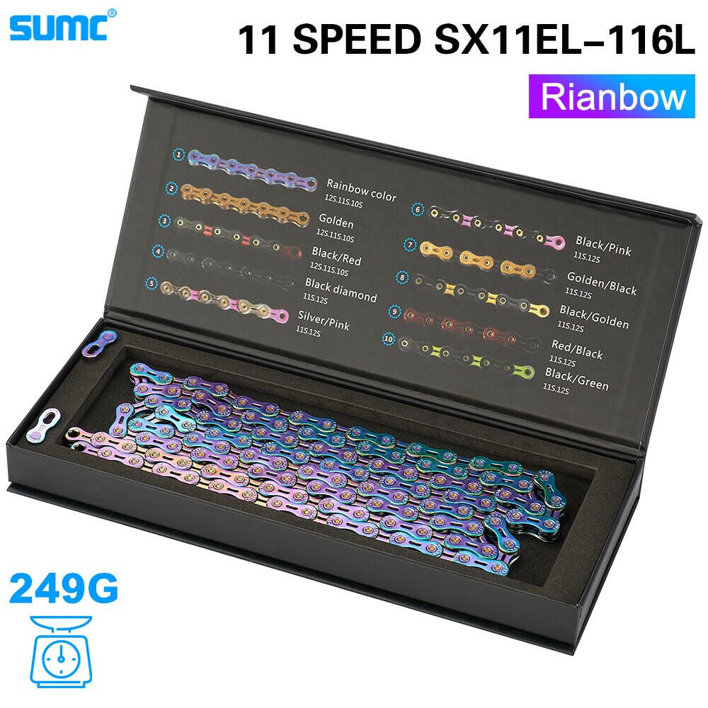 SUMC Bicycle Chain SX11SL 11Speed 116L With MissingLink 11V Mountainbike/Road Bike Diamond Chain Bicycle Part With Original box-WAYBIKER