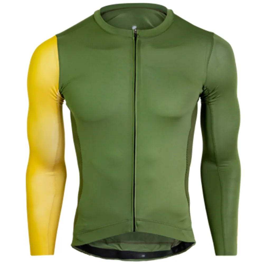 Men's Pro Team Long Sleeves Cycling Jersey 2023 Spring Autumn Bicycle Cycling  Breathable Clothing-WAYBIKER