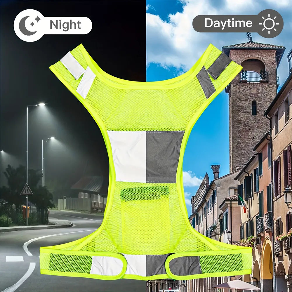 Hot Reflective Vest High Visibility Breathable Safety Vest Fluorescent Mesh Vest Suitable for Night Running Cycling Sports-WAYBIKER