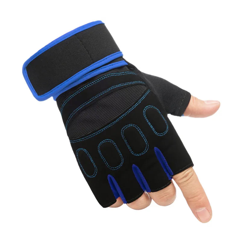 Cycling Gloves Men Fitness Weight Lifting Gloves Body Building Training Sports Exercise Gym Sport Workout Glove for Male-WAYBIKER