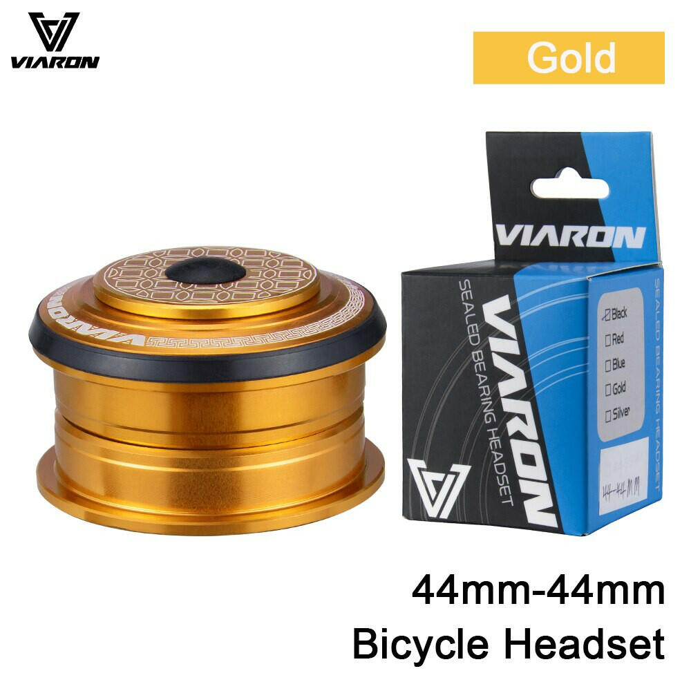 VIARON Bicycle Headset 34-34mm 44-44mm CNC 1 1/8"-1 1/2" MTB Bearing Straight Tapered Tube Fork  Steer Column Integrated System-WAYBIKER