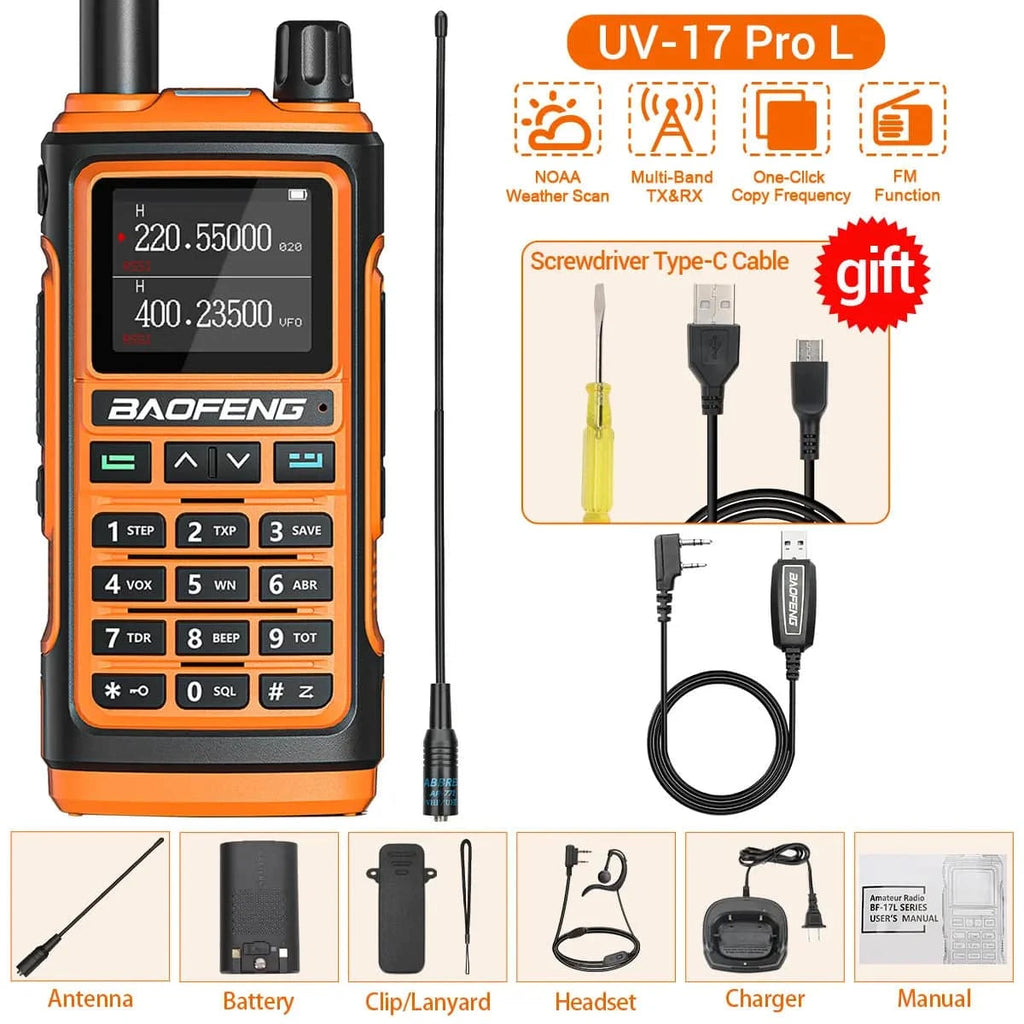 Baofeng UV-17 Pro V2 Walkie Talkie Wireless Copy Frequency 999CH Long Range Upgrade UV-5R K5 21 Pro Protable Two Way Ham Radio-WAYBIKER