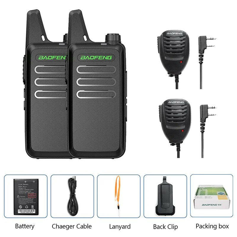 2PCS Baofeng BF-T20 5W Portable Mini Walkie Talkie VOX Charging USB For BF-C9 BF-888S KD-C1 Two Way Radio  Hotel Hunting-WAYBIKER