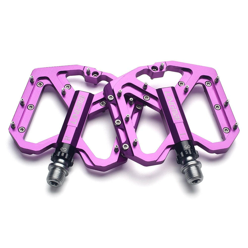 LINGMAI Ultralight Bicycle Pedal 3 Bearings Alloy Anti-slip Cycling Pedals BMX MTB Road Bike Sealed Bearing Bike Pedal-WAYBIKER