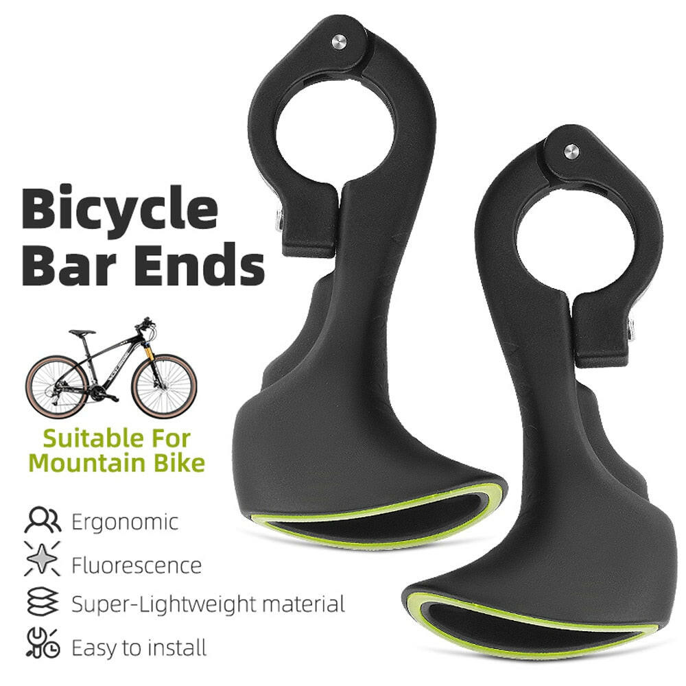 Comfortable Fluorescence Bicycle Bar Ends Ergonomic Design Bike Handlebar Nylon Bicycle Handle Bar Grips Cycling Accessory-WAYBIKER