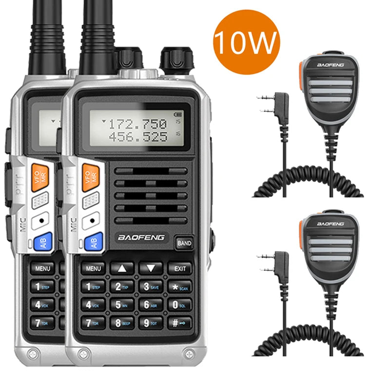 2PCS BaoFeng UV-S9 PLUS Waterproof Walkie Talkie 10W Powerful CB Radio Long Range Portable Two Way Radio set for hunting travel