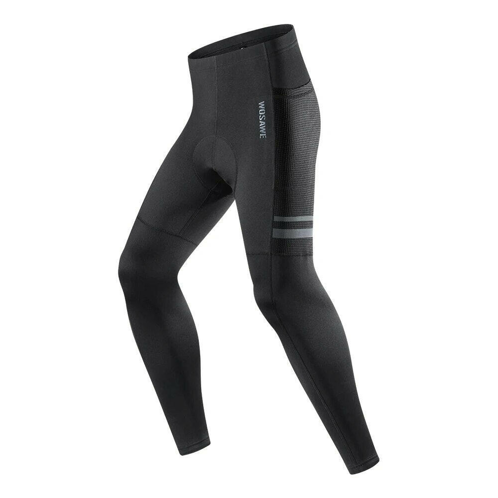 WOSAWE Winter Cycling Tight Warm Up Men Pants Long-distance Cycling Trousers Thermal Fleece Biker MTB Pant-WAYBIKER