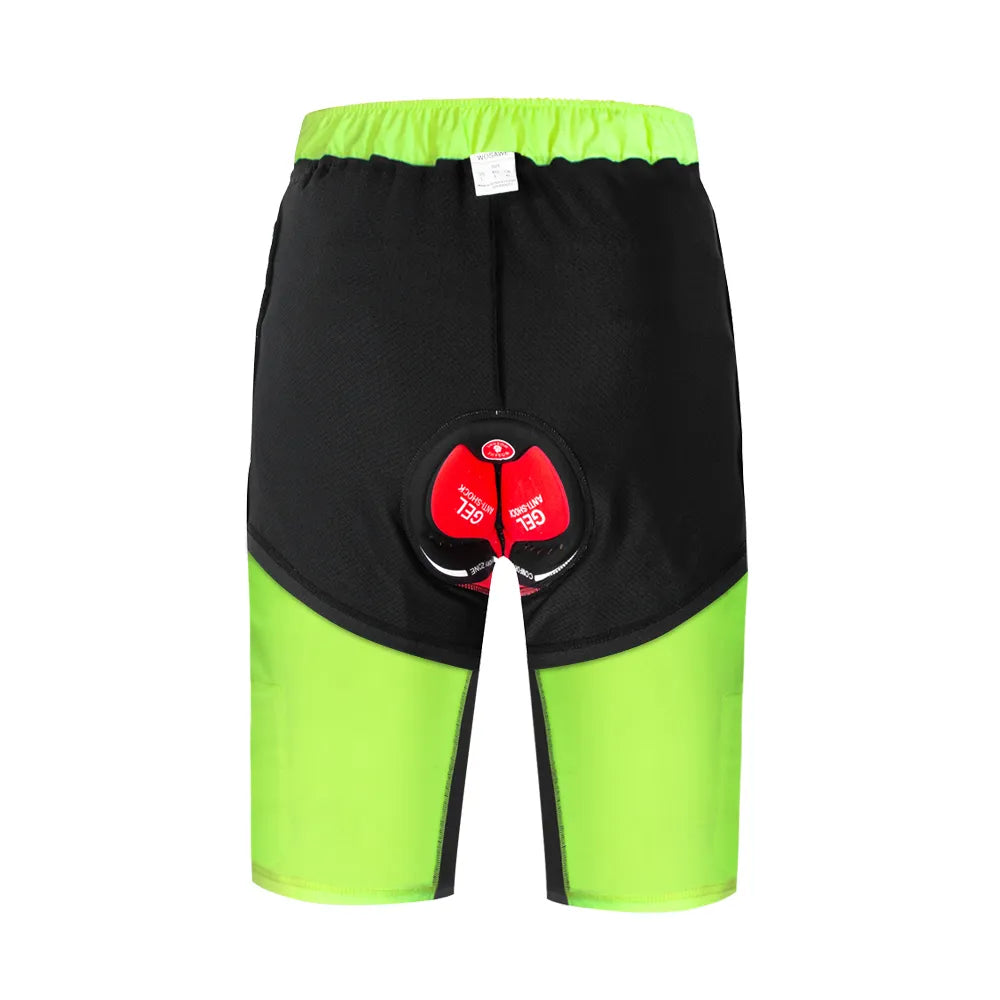 WOSAWE Men's Cycling Padded Shorts With Non-Remove Cycling Underwear Bike Downhill MTB Shorts Loose Fit Sports Bicycle Short-WAYBIKER