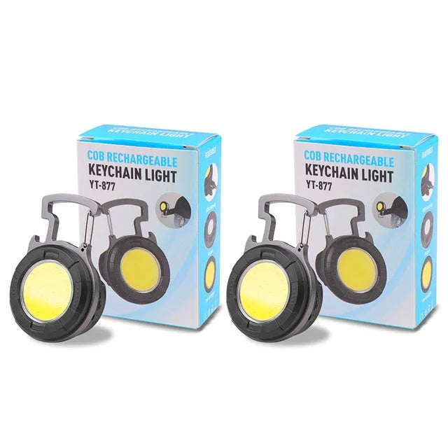 COB Multifunctional Portable Mini Keychain Light Rechargeable USB Interface LED Work Light Emergency Outdoor Camping Light-WAYBIKER