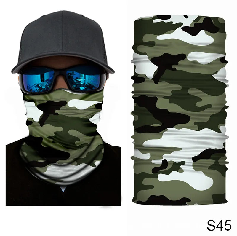 Camouflage Cycling Face Mask Tactical Military Scarf Neck Gaiter Men Seamless Bandana Women Headband Balaclava Tube Face Shield