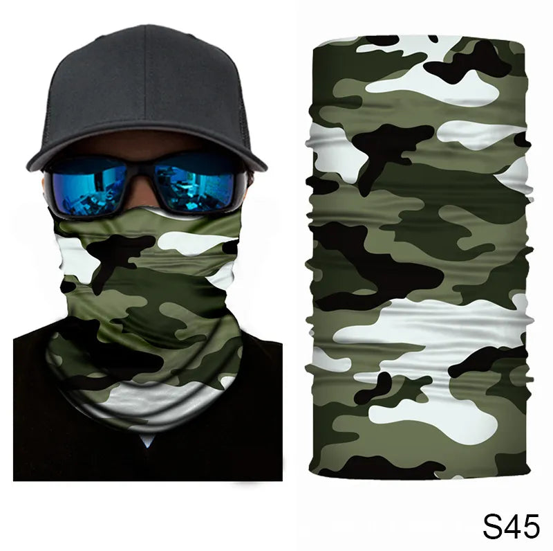 Camouflage Cycling Face Mask Tactical Military Scarf Neck Gaiter Men Seamless Bandana Women Headband Balaclava Tube Face Shield-WAYBIKER