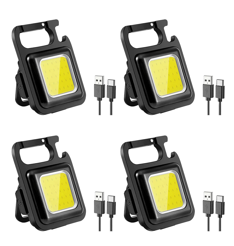 COB Multifunctional Portable Mini Keychain Light Rechargeable USB Interface LED Work Light Emergency Outdoor Camping Light-WAYBIKER