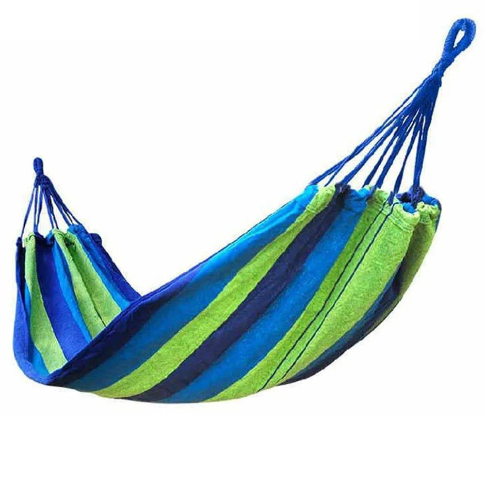 Portable Hammock Striped Camping Swing with Storage Bag for Outside Indoor Tree 330lb Capacity Double Hammock Camping Essentials-WAYBIKER
