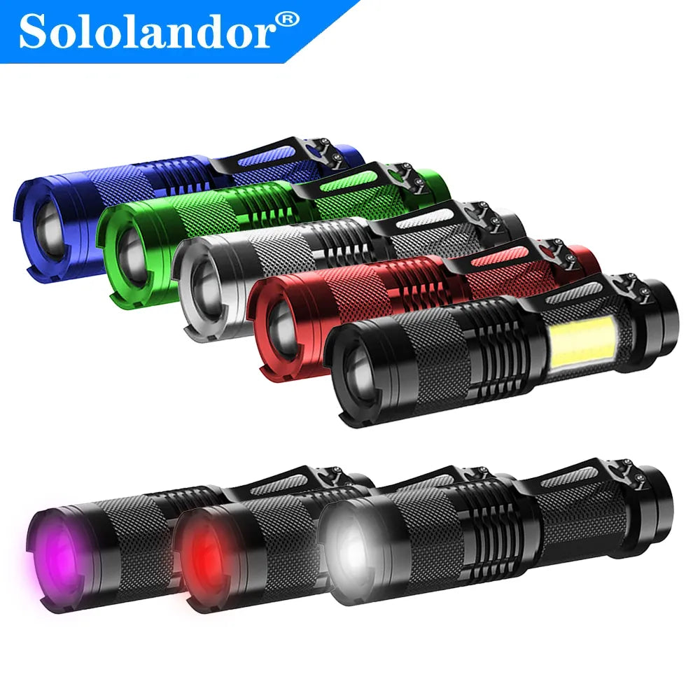Mini Portable Working Flash lamp 380LM Q5 LED Flashlight Zoomable torch flashlight Lighting lantern Use AA 14500 Battery Light-WAYBIKER
