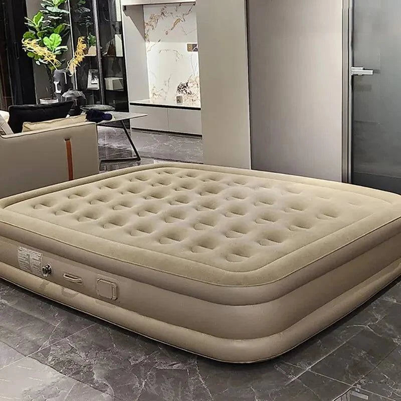 Interior Air Mattress Glamping Mats PVC Inflatable Sleeping Mattress Luxury 2 Person Camping Bed Mat Built-in Pump Thicken Mat-WAYBIKER