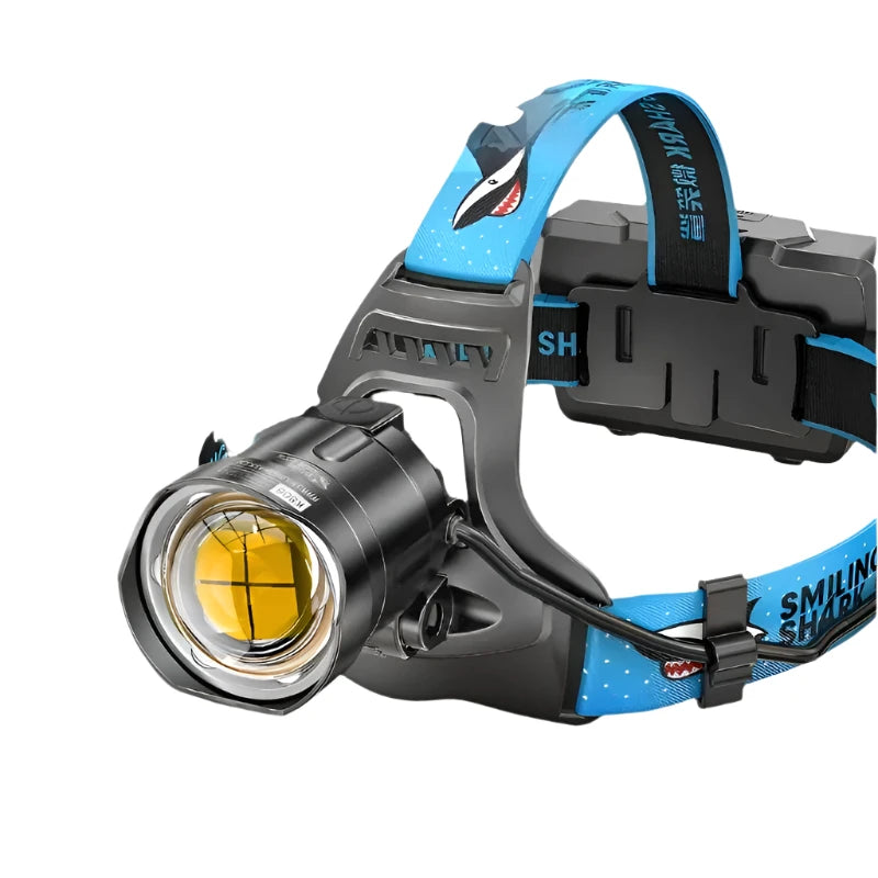 Smilling Shark K808 Super Bright Headlight LED P100 8000LM Headlamp Rechargeable Zoomable Head Flashlight for Camping Hiking-WAYBIKER