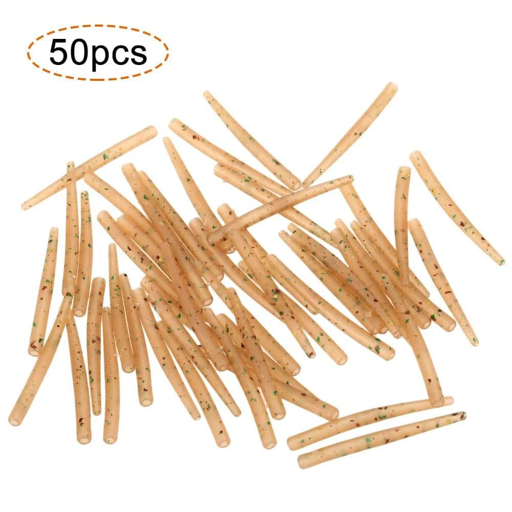 30/50/100pcs 54mm Anti Tangle Rubber Sleeves Connect with Fishing Hook Carp Coarse Fishing Tackles Outdoor Fishing Accessories-WAYBIKER