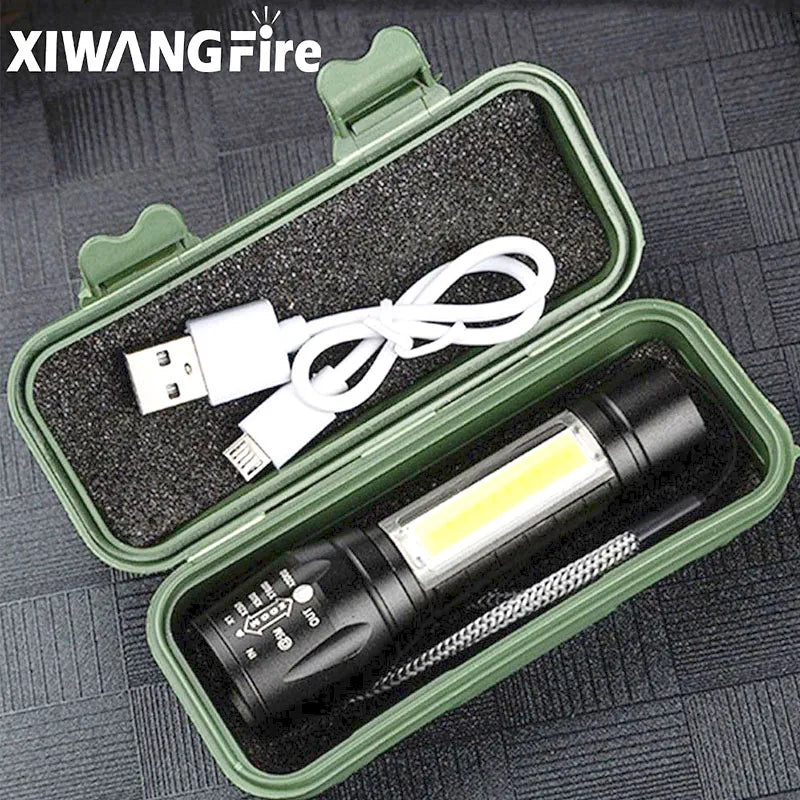 Portable Rechargeable Zoom LED Flashlight XP-G Q5 Mini Flash Light Torch Lantern 3 Lighting Modes Camping lamp-WAYBIKER