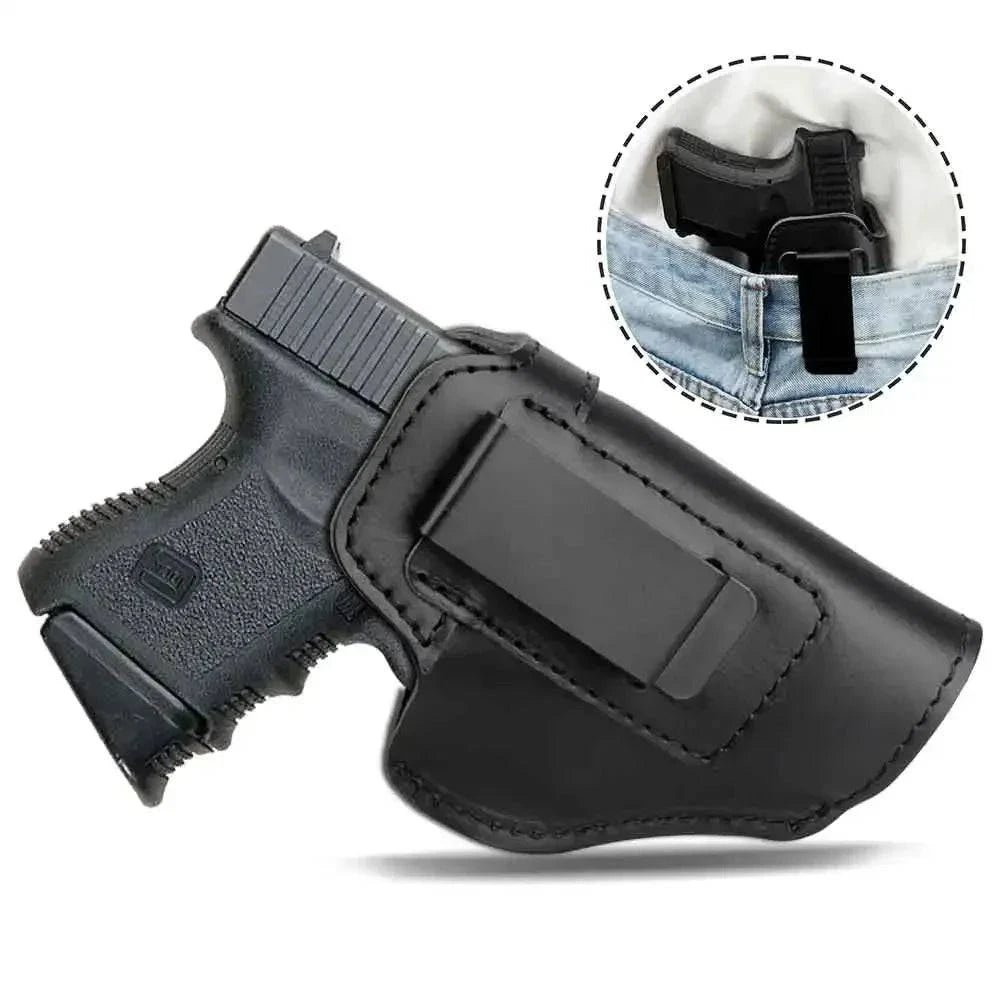 Left RIGHT Tactical Leather Holster for Concealed Carry Airsoft IWB Gun Holsters for Glock 17 19 43X Sig P365 9mm for Hunting-WAYBIKER