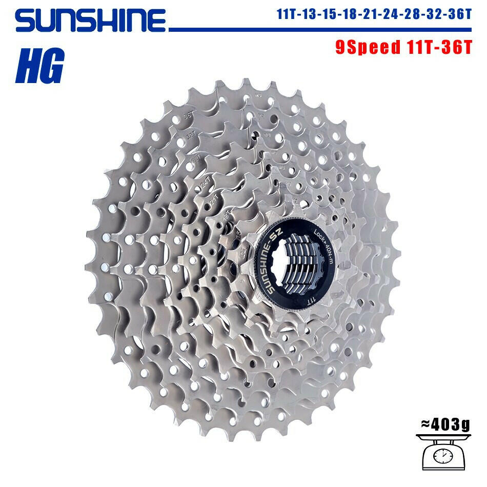 SUNSHINE Bicycle Cassette 8/9/10/11/12Speed Freewheel 32/36T/40T/42T/46T/50T/52T Sprocket HG Structure Flywheel For SHIMANO/SRAM-WAYBIKER