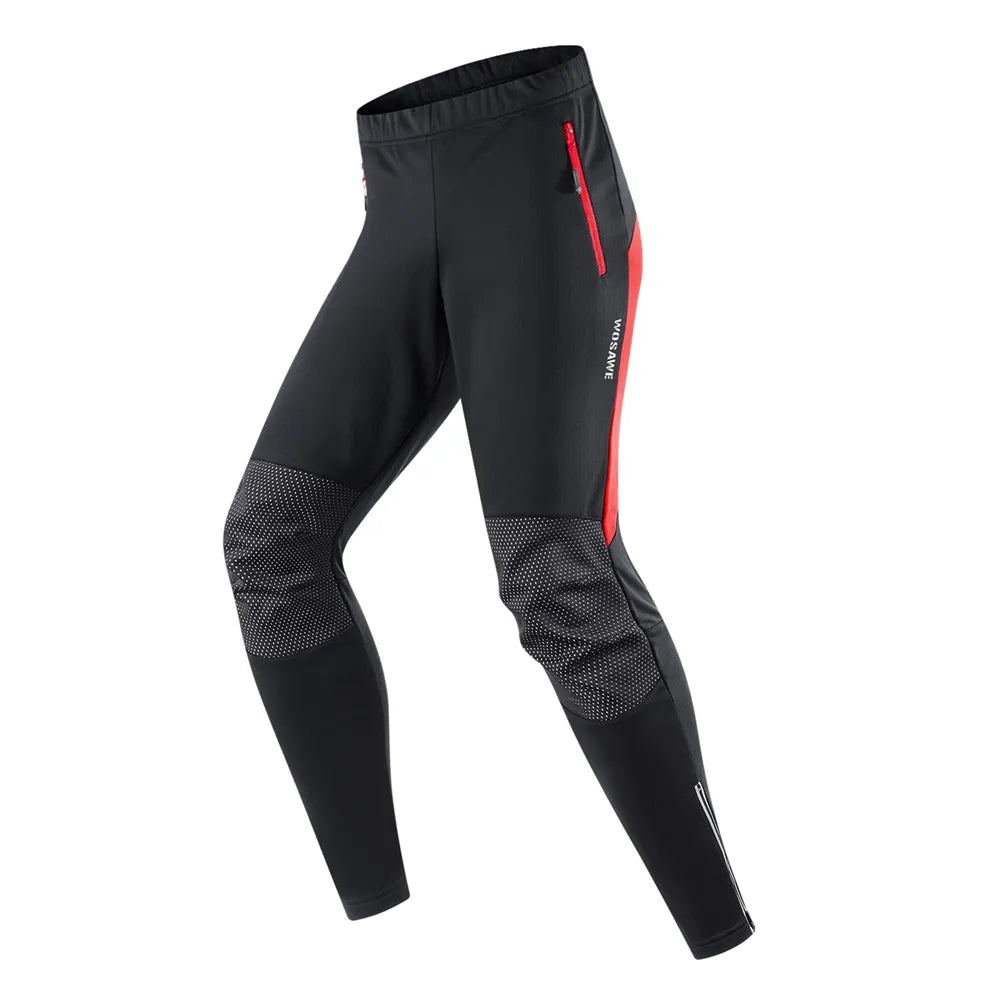 WOSAWE Cycling Pants Men Winter Fleece Warm Pant Outdoor Casual Pants Long Bicycle Fishing Fitness Pants Reflective Trousers