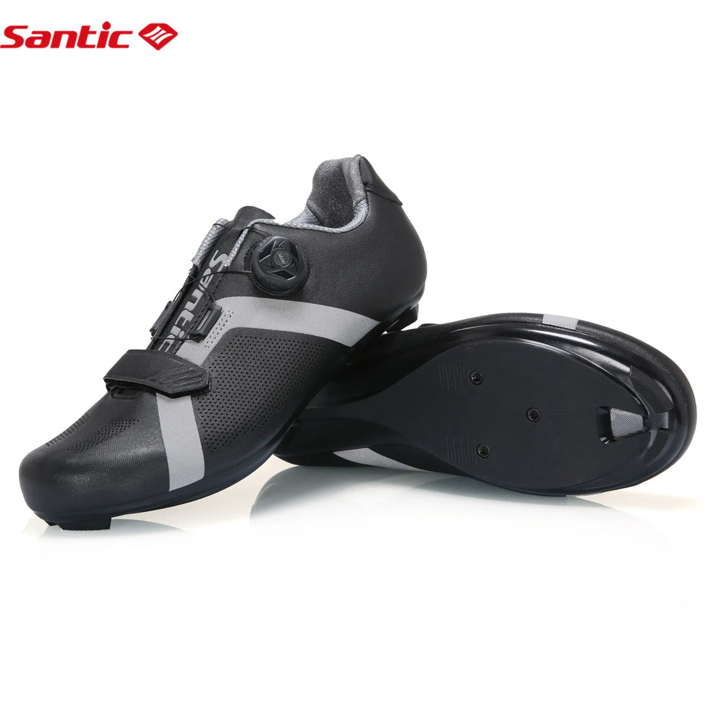 Santic Cycling Shoes Unisex Road Bike Wear Waterproof Adjustable Resistant Bicycle Nylon Bottom Riding Shoe Self-Locking KS20019-WAYBIKER