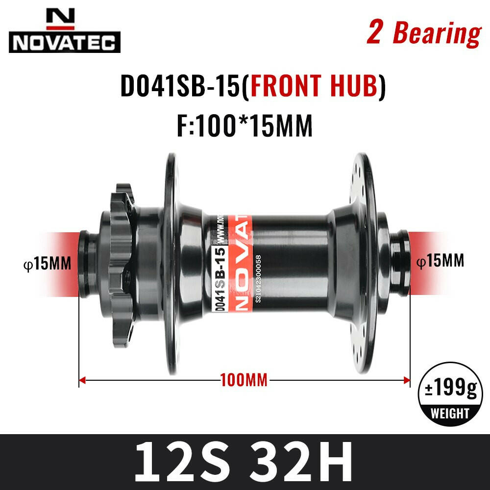 Novatec Bicycle Hubs D041/D442SB MTB Bike Hub CR-MO Steel Freehub Cassette 7 Bearings 12S Micro Spline 12 Speed 32 Holes-WAYBIKER