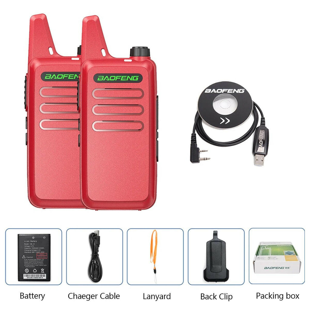 2PCS Baofeng BF-T20 5W Portable Mini Walkie Talkie VOX Charging USB For BF-C9 BF-888S KD-C1 Two Way Radio  Hotel Hunting-WAYBIKER