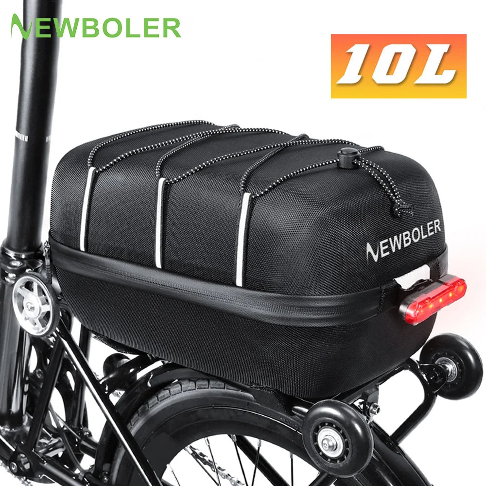 NEWBOLER Brompton Bicycle Rear Seat Bag MTB Bike Rack Bag Trunk Pannier Cycling Large Capacity Waterproof Travel Bag ﻿