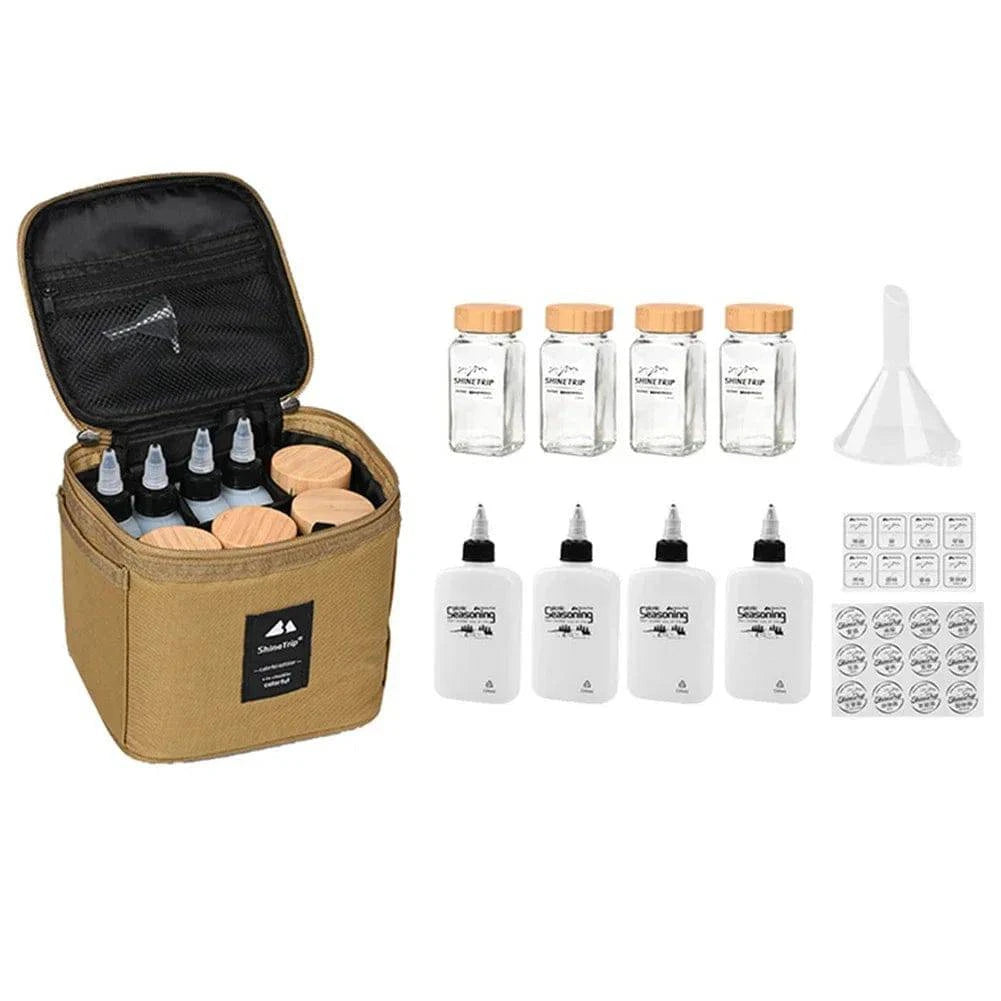 Shinetrip Outdoor Seasoning Bottle Set Storage Bag Portable Sealing Oil Bottle Combination Set Travel BBQ Camping Supplies-WAYBIKER