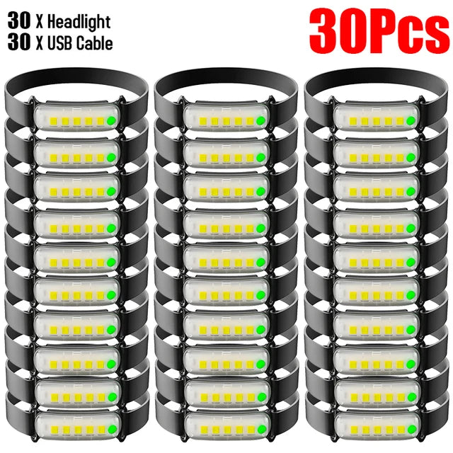 USB Rechargable LED Headlamp 3 Modes Light Mini Headlight Built-in Battery Head Flashlight Outdoor Fishing Torch Camping Lantern-WAYBIKER