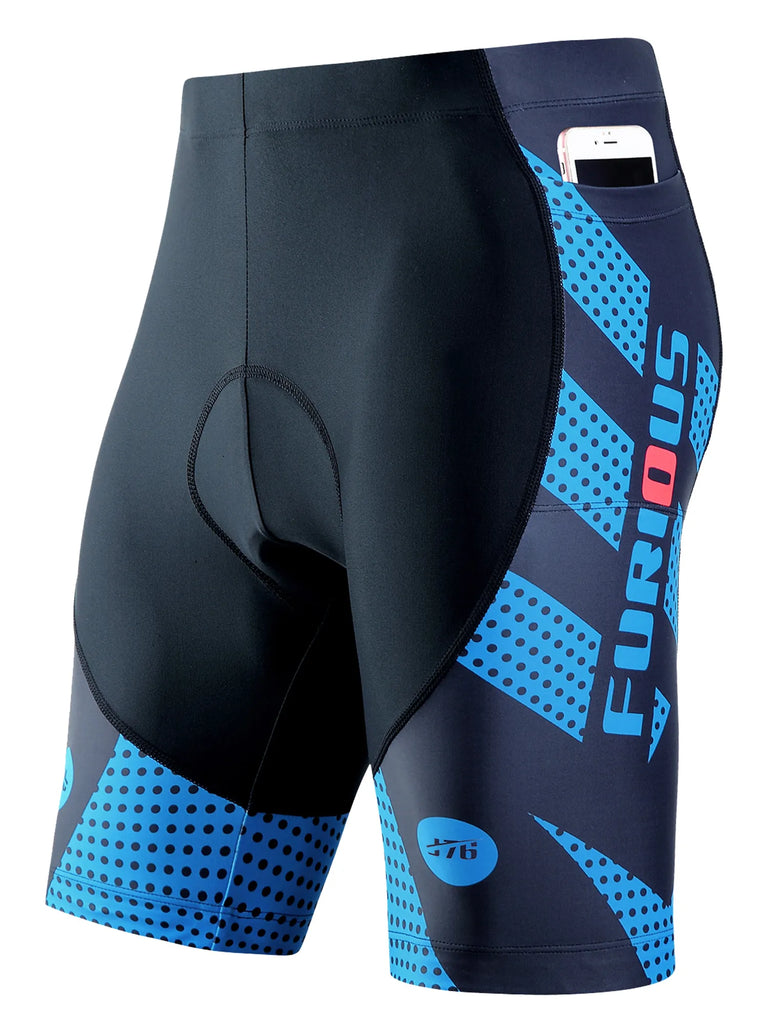 Men's cycling shorts Printed pocket mountain road bike outdoor sports pants-WAYBIKER