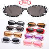 8pcs Cycling Sports Oval Sunglasses Women Vintage Brand Retro Black White Sun Glasses Classic Shades Female Oculos UV400
