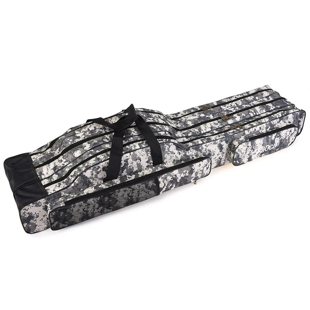 3 Layers Fishing Bag Portable Folding Fishing Rod Reel Bag Fishing Tackle Carry Bag Case Travel Storage Bag For Outdoor Fishing-WAYBIKER