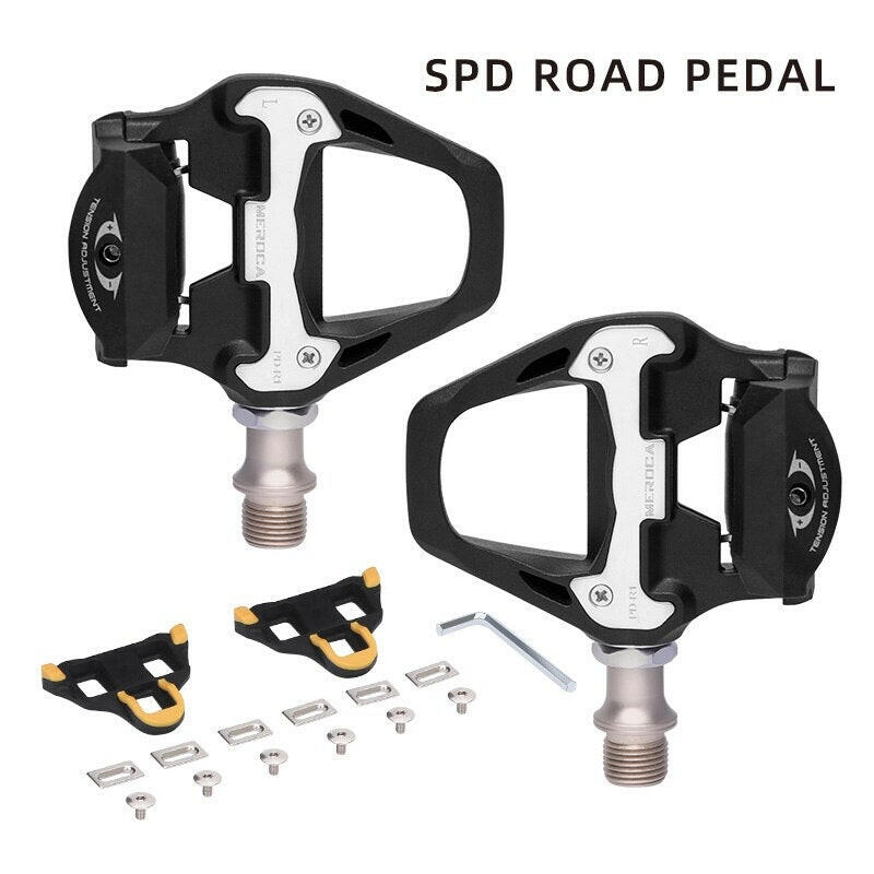 MEROCA Bike Lock Pedal Bicycle Self-Locking Pedal With Sealed Bearings Lock Piece For SPD System Road Bike Ultra-Light Pedal-WAYBIKER