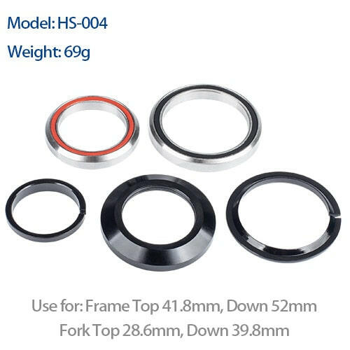 Bicycle Headset 28.6mm to 39.8mm Tapered Tube Fork Steering Bearing Headset 1-1/8 to 1-1/2 Tapered Head MTB Road Frame Headset-WAYBIKER