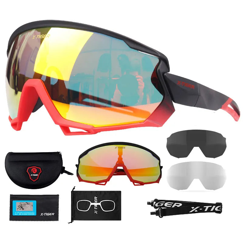 X-TIGER Cycling Glasses Outdoor Sunglasses Men Women Sport Eyewear UV400 Protection MTB Bike Bicycle Sport Eyewear Equipment-WAYBIKER