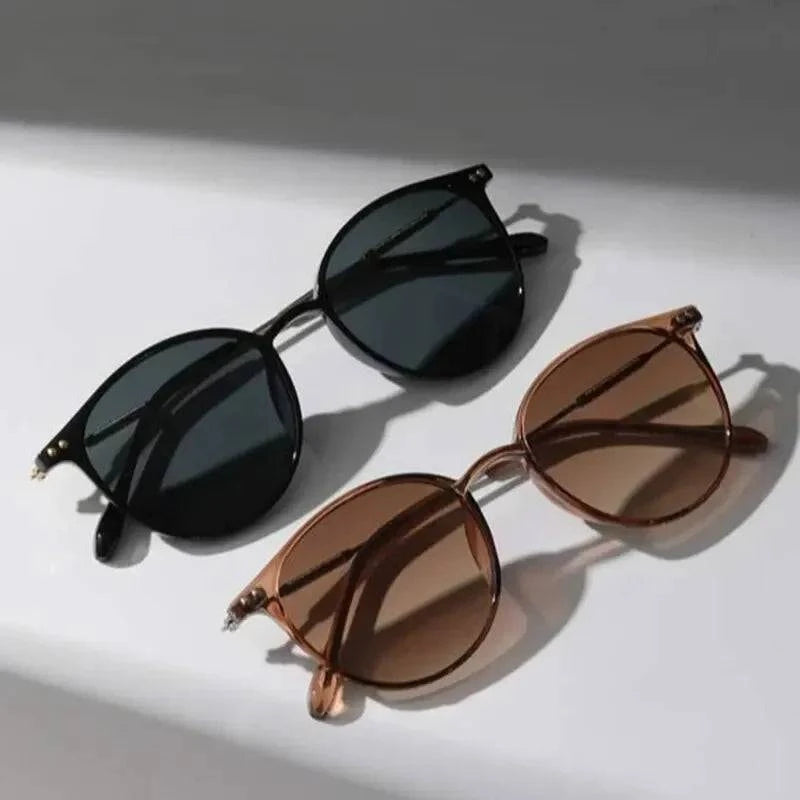 2 Pairs Per Set Small Round Sunglasses Women Cute Skinny Cat Eye Eyewear Men Vintage Narrow Cateye Sunglasses Set-WAYBIKER