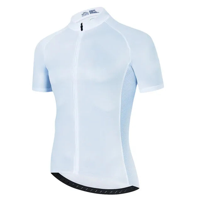 Solid Color Summer Men Short Sleeves Cycling Jersey Polyeste Clothing Quick Dry MTB Bicycle Mallot Ciclismo Shirts Bike Clothes-WAYBIKER