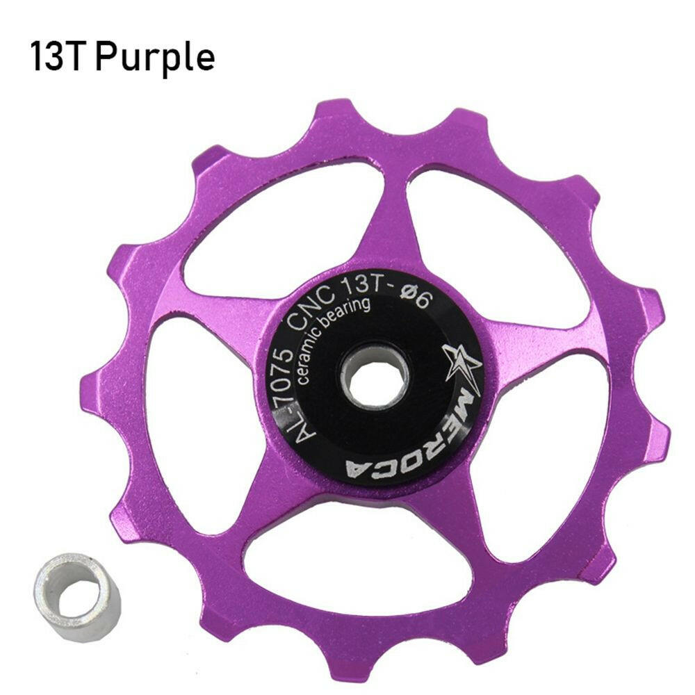 Bike 11T 13T Aluminum Guide Wheel Rear Derailleur Pulley Metal Bearing Guide Part Mountain Road Cycling Accessory Pulley Bearing-WAYBIKER