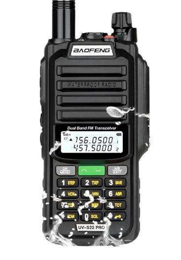 Baofeng UV-S22 Pro V2 10W IP68 Waterproof Walkie Talkie Dual Band Radio VHF UHF CB Ham Radio UV-9R Plus Portable Two Way Radio-WAYBIKER