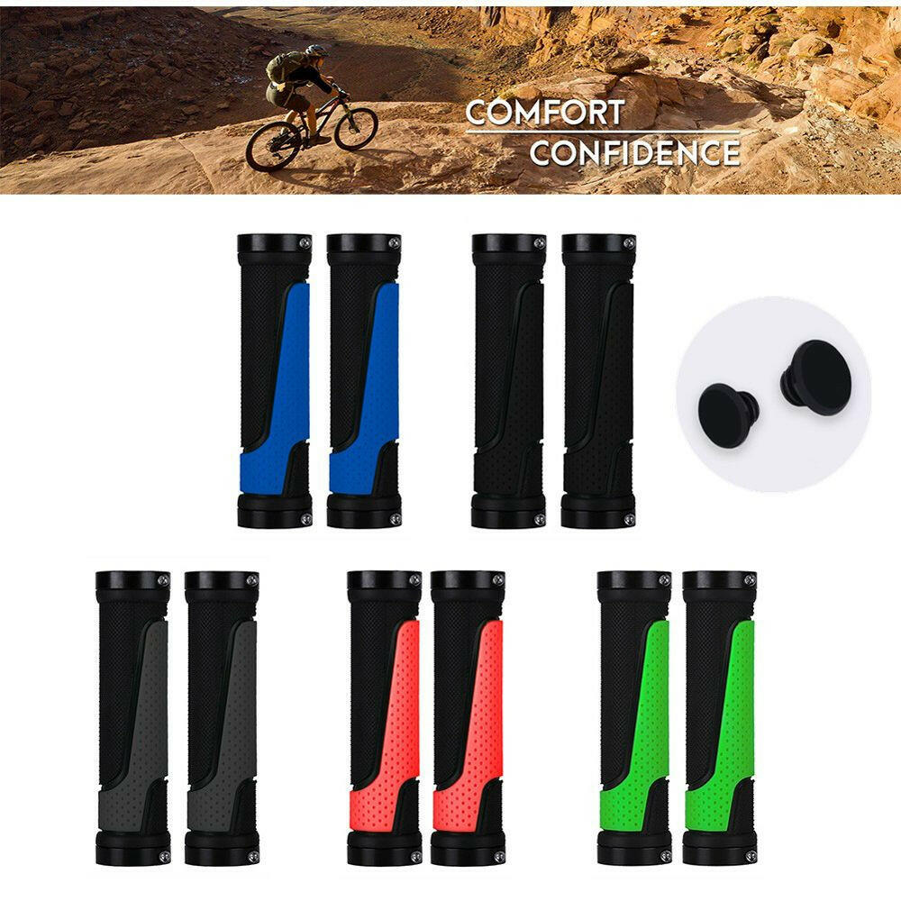 1 Pair Mtb Grips Bicycle Handlebar Grip Mountain Folding Lock-On Non-slip Rubber Handlebar Bike Spare Parts Bicycle Accessories-WAYBIKER