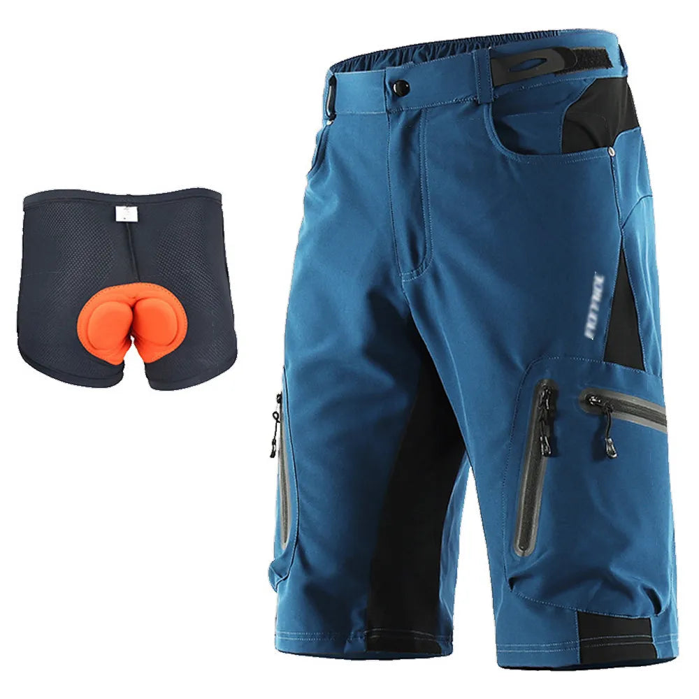 ARSUXEO Men's Cycling Shorts Loose Fit MTB Shorts Mountain Bike Outdoor Mountain Bike Shorts Hiking Downhill Bicycle Pants-WAYBIKER