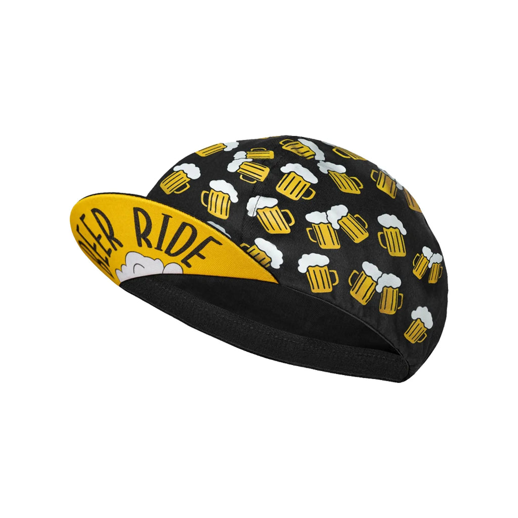 Classic Beer Summer Breathable Cycling Caps White Black Quick Dry Bike Hats-WAYBIKER